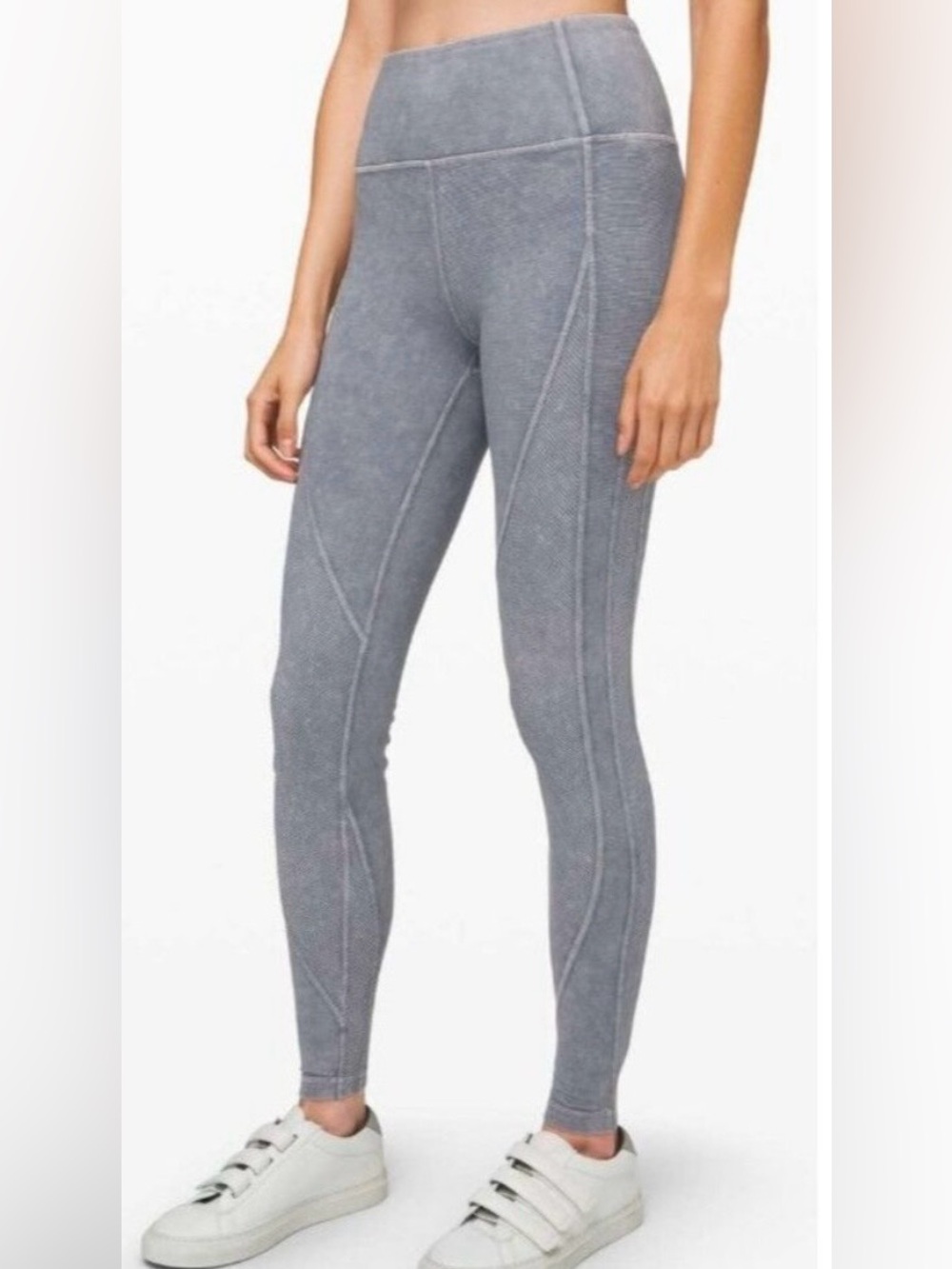 Lululemon Size 10 Wunder Under Tight 28” Ribbed Washed Luna